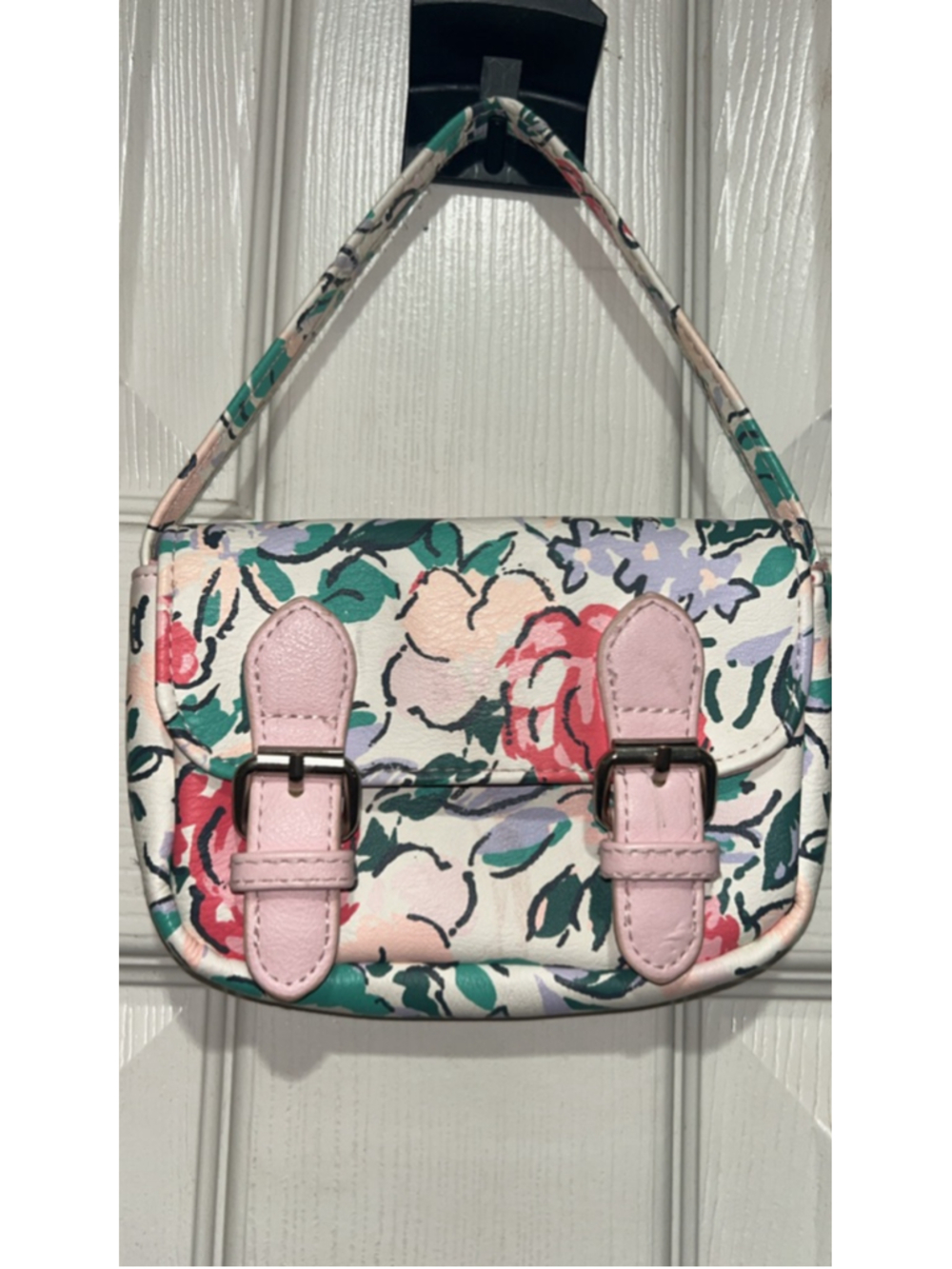 kids Unbranded Floral Shoulder Bag One Size White Pink